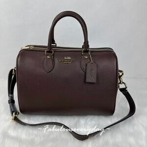 Coach Rowan Large Satchel Bag Shoulder Bag in Leather/Gold/Maple CES11 NWT